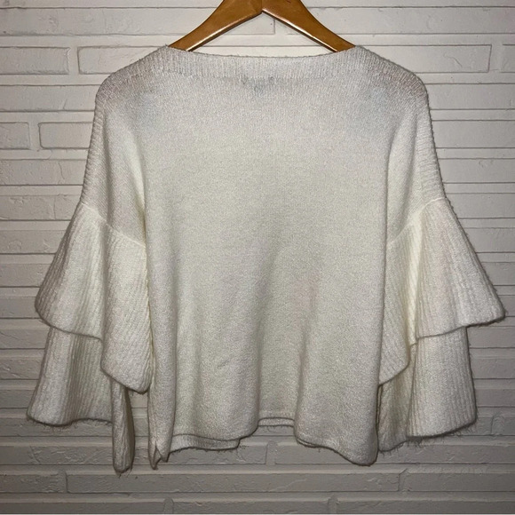 Falls Creek White Layered Wide Sleeve Sweater, Women’s Size Small - Picture 6 of 7
